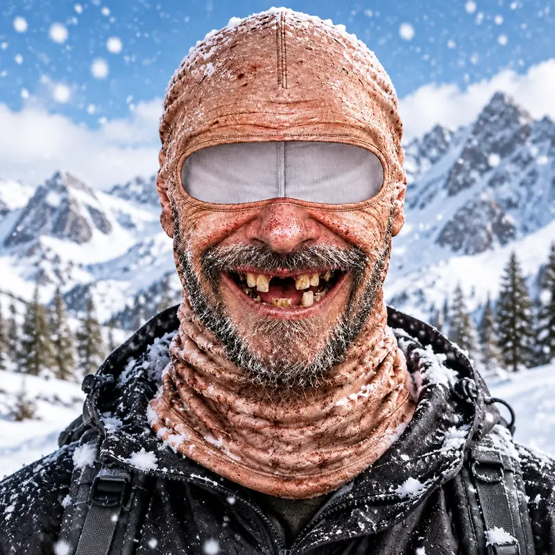 Old Man Ski Winter Face Mask 3D Funny Realistic Face Balaclava Party Gear