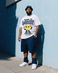 Daily Casual For Big Men Made For Worship Of God Printed Short Sleeve T-Shirt Shorts Suit