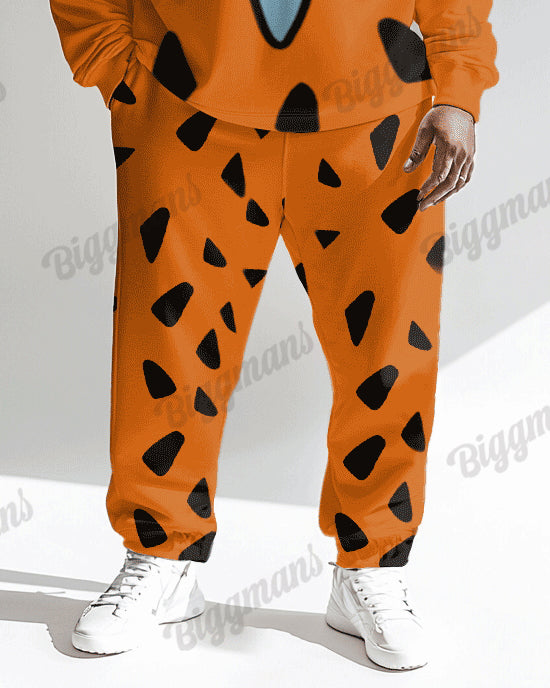Big Guys Fred Flintstone Tie Sweatshirt Two-Piece Set