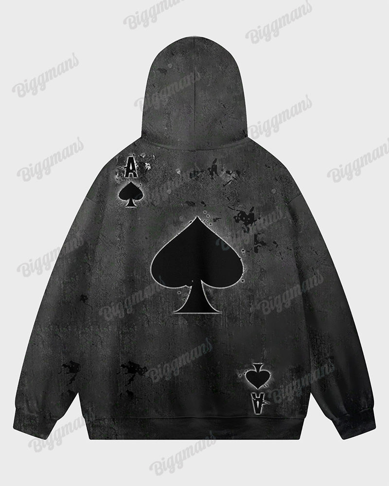 Couple Big and Tall Casual Couple Outfit Poker A Gradient Color Hoodie Set