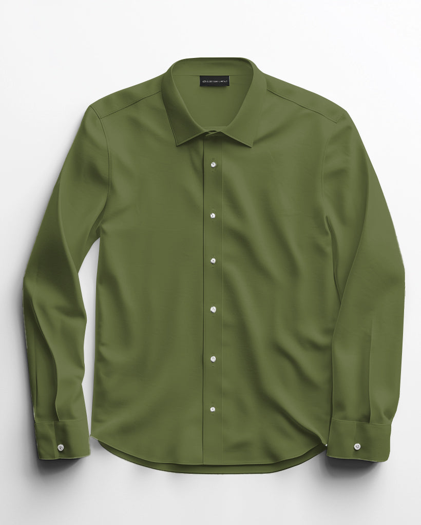Men's Classic Casual Plus Size Solid Color Long Sleeve Lapel Shirt