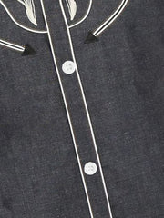 Men's Plus Size Wheat Ears Causal Long Sleeve Shirt