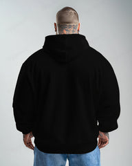 Cotton-Simple Black Letter Print Men's Loose Oversized Sweatshirt