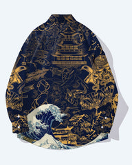Palace & Waves Men's Plus Size Cotton Blended Long Sleeve Laps Shirt