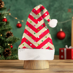 Christmas Fun Red Green Santa Cartoon Print Gift Plush Party Decorative Hat