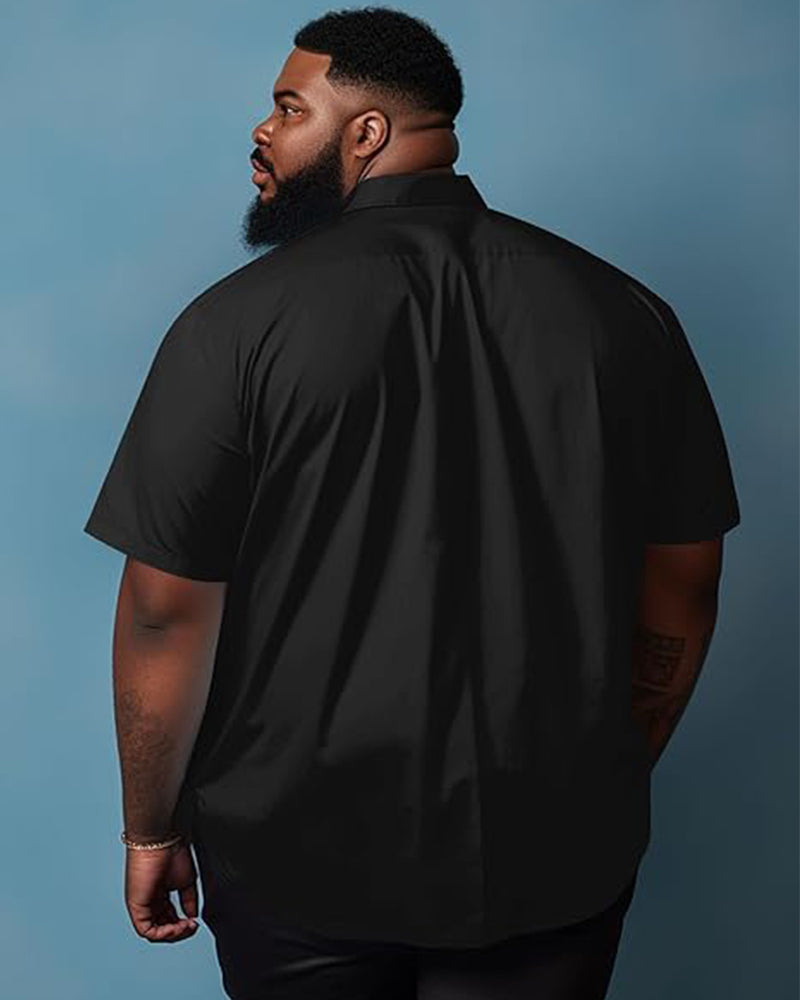Big and Tall Men's Short Sleeve Button Summer Beach Work Shirt