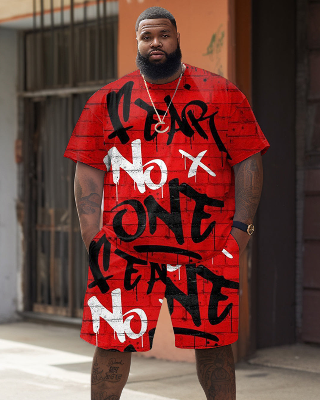Street Hip Hop Alphabet Print Large Men's Set