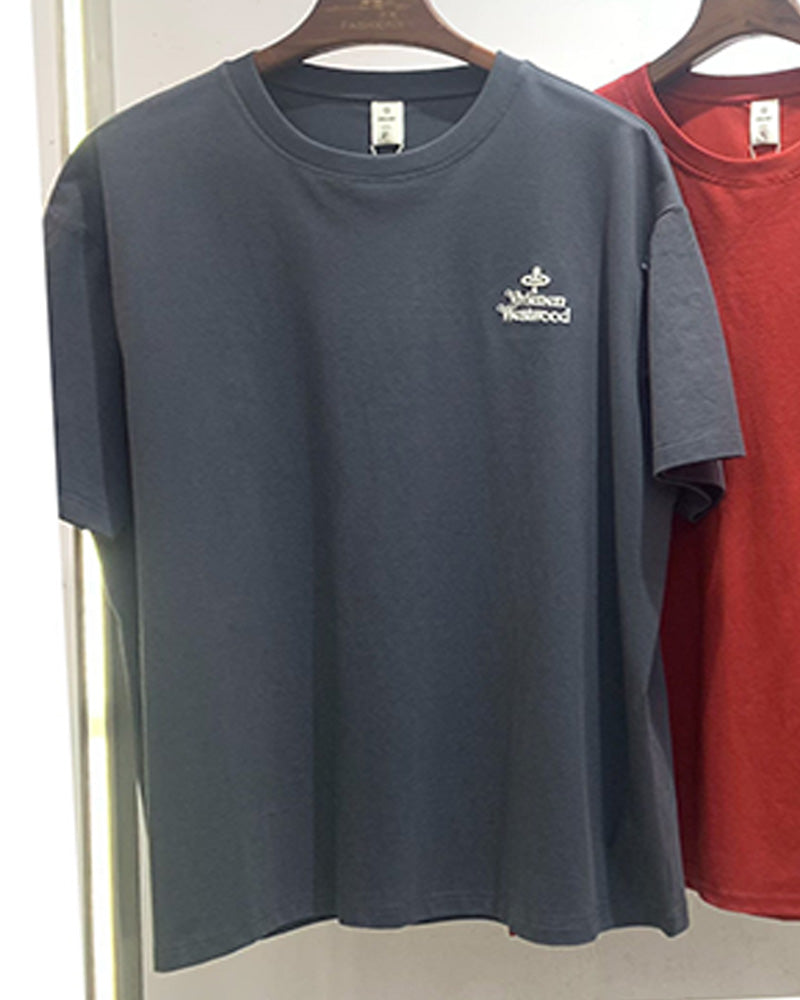 4XL-8XL Big & Tall Men's Daily Casual Letter Cotton Crewneck Short-sleeved T-shirt 4XL-8XL