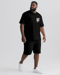 Quit Thinking Start Doing Big & Tall Men's Simple Lettering T-shirt 2-Piece Set