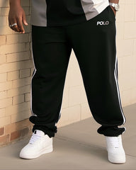 Big Boy's Daily Casual Simple Classic Geometric Black And White Grey Color-matching Crewneck Short-sleeved T-shirt Striped Trousers