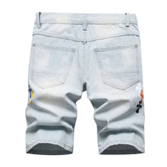 Men's Big & Tall Hole Feature Fashion Trendy Cross Shooting Jeans
