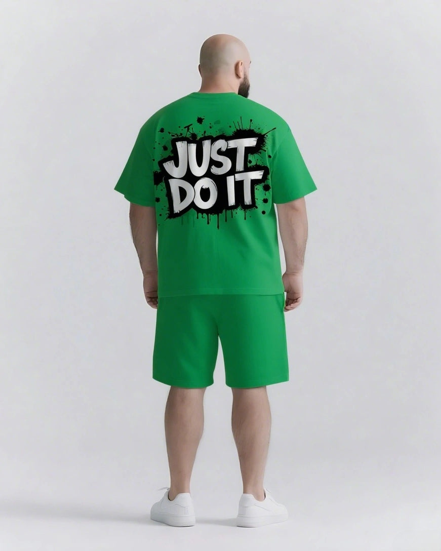 Don’t Think Just Do It Big & Tall Men's Lettering Simple Short-Sleeve T-shirt 2-Piece Set