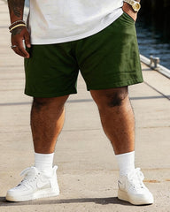 Big & Tall Men's American Vintage Von Dutch Printed Round Neck Short Sleeve T-Shirt Shorts Set