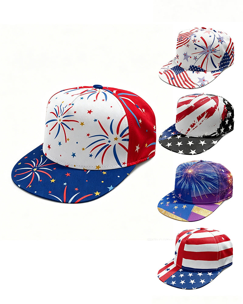 Hip Hop Hat Flag Print Flat Hat