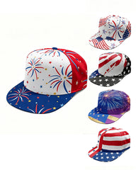 Hip Hop Hat Flag Print Flat Hat
