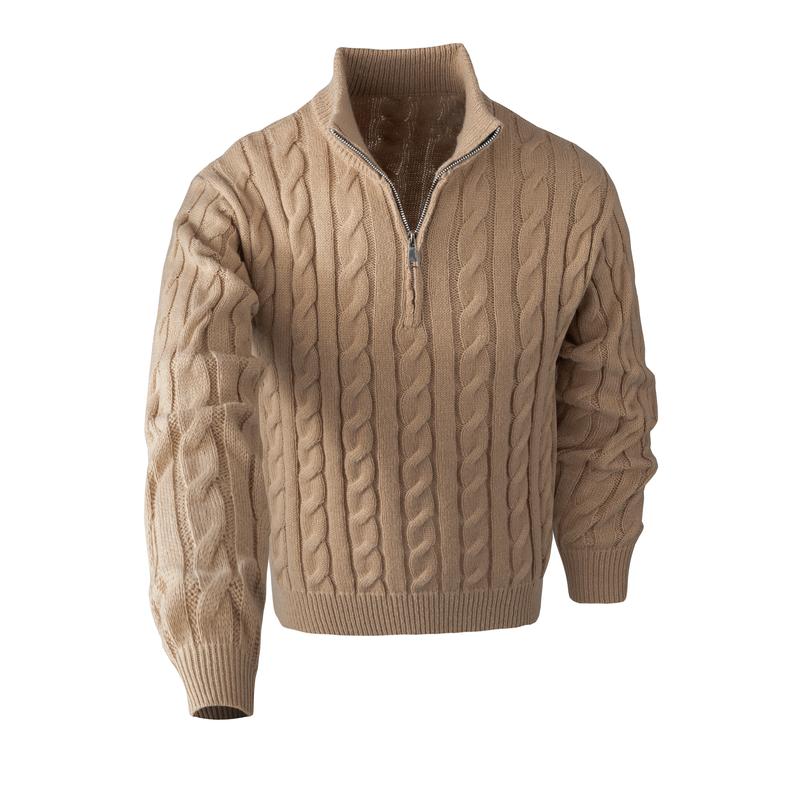 🔥Christmas 50% Off Exclusive ✨Men's solid color zipper sweater, fashionable knit long sleeved