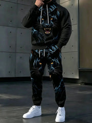 Men's Casual Hooded Sweatshirt Set
