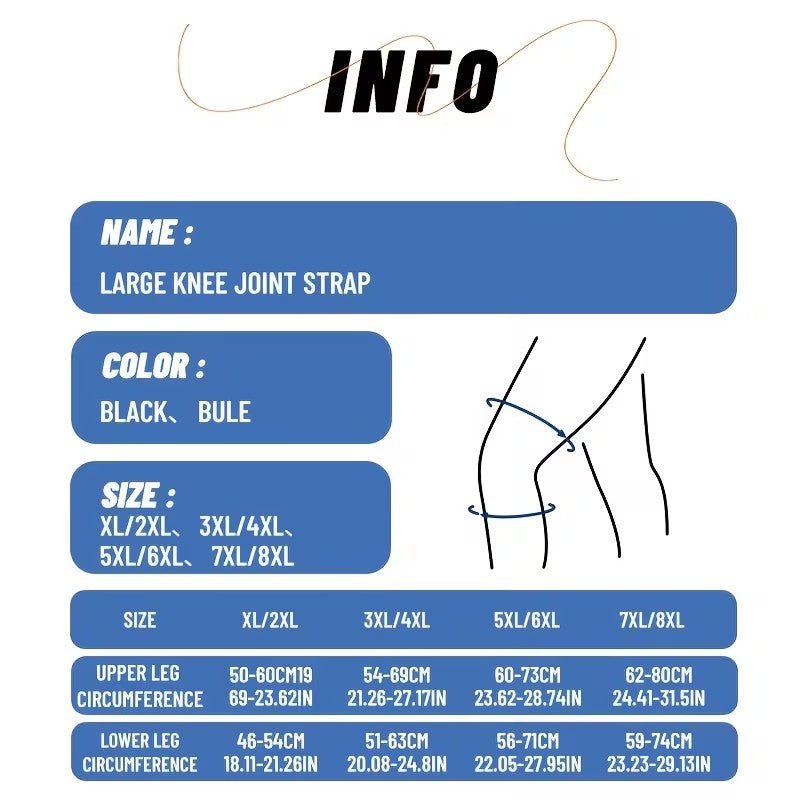 Plus Size Knee Braces for Man and Women, Extra Size Large Size Adjustable Knee Support with Side Stabilizers for Fit Women & Men