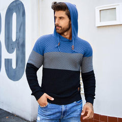 🔥Christmas 50% Off Exclusive ✨Mens Hooded Sweatshirt Tricolor Long Sleeve Hoodie Pullover Sweater