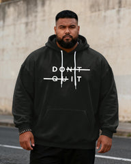 Big & Tall Men's "DON'T QUIT" Inspirational Print Hoodie
