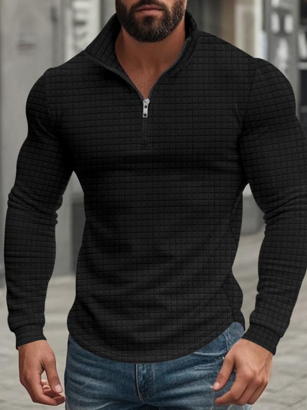 🔥Christmas 50% Off Exclusive ✨ Men's Regular Fit Plain Half Zip Up Sweatshirt
