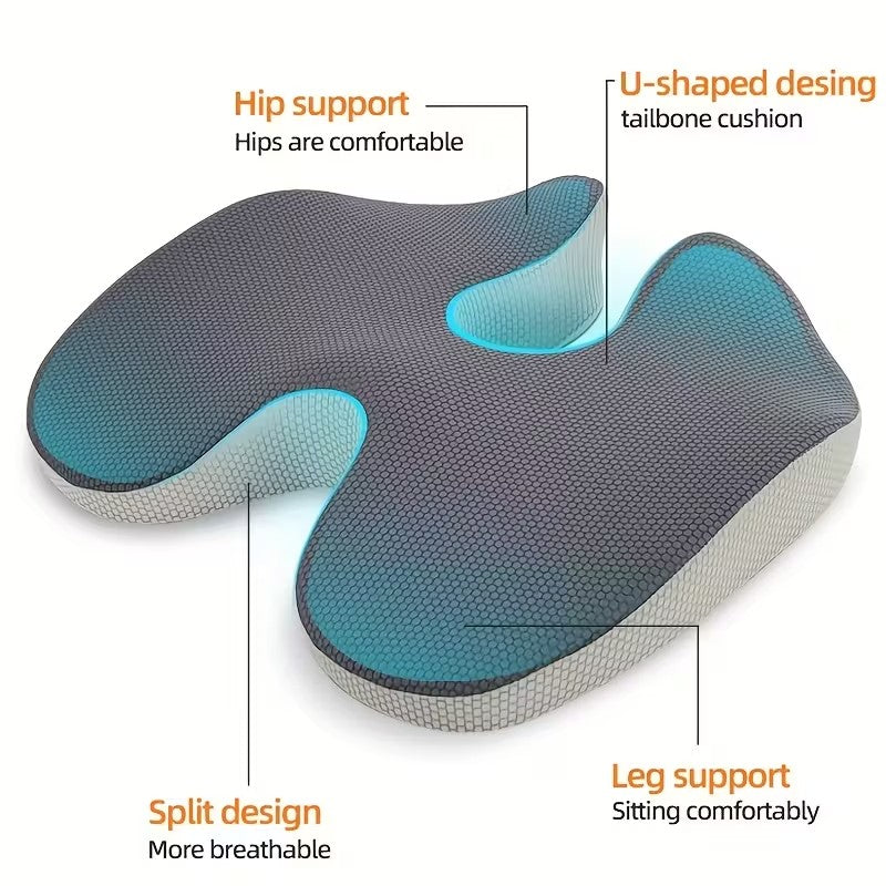 1pc of comfortable memory sponge cushion cushion - long time sitting in office/home chair/wheelchair hip cushion slide prevention,tailbone cushion