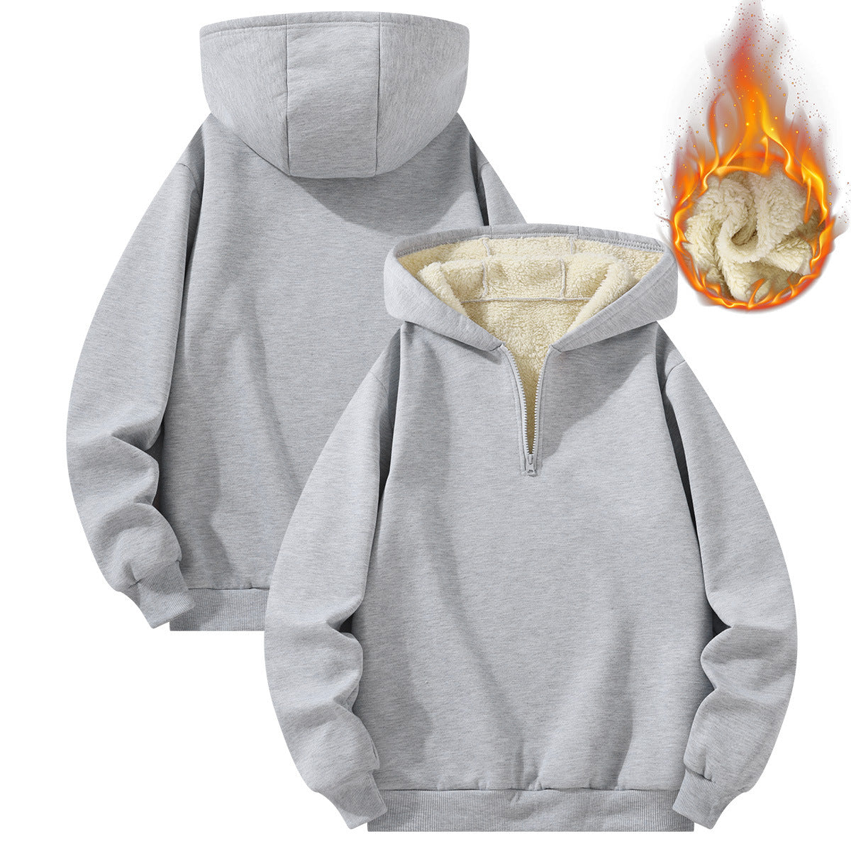 🔥Christmas 50% Off Exclusive ✨Men's Casual Pullover Sweatshirt, Half-Zip with Thickened Quarter-Zip, Fleece Lining