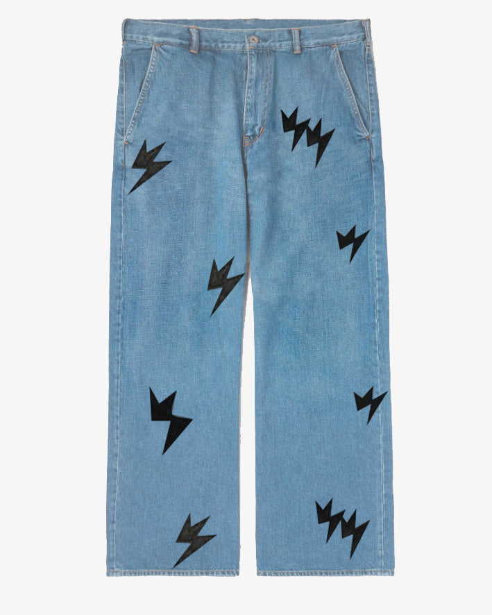 Plus Size Boys 2025 Fashion Street Lightning Print Jeans