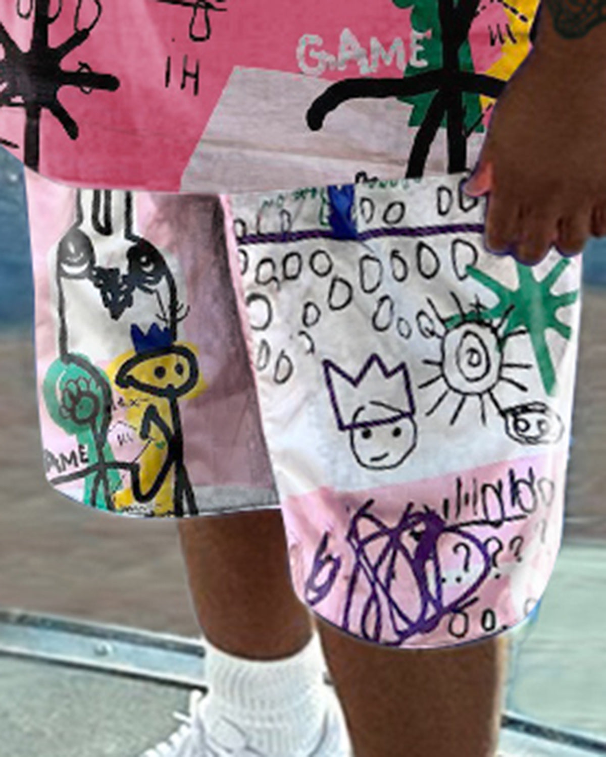 Men's Daily Casual Graffiti Printed Short Sleeve T-Shirt Set