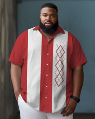 Big Guys Summer Beach Casual Short Sleeve Shirt with Buckle