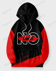 Men's Big & Tall Casual Hip Hop No Limit  Black Graphic Hoodie Two-Piece Set