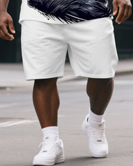 Men's Big & Tall Fierce Hitting Gorillas Print Daily Fashion Short-Sleeved T-shirt & Short Set