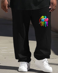 Street Color Letter Cartoon Print Large Men's Suit