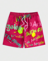 Men's Plus Size Sport Street Letter Shorts