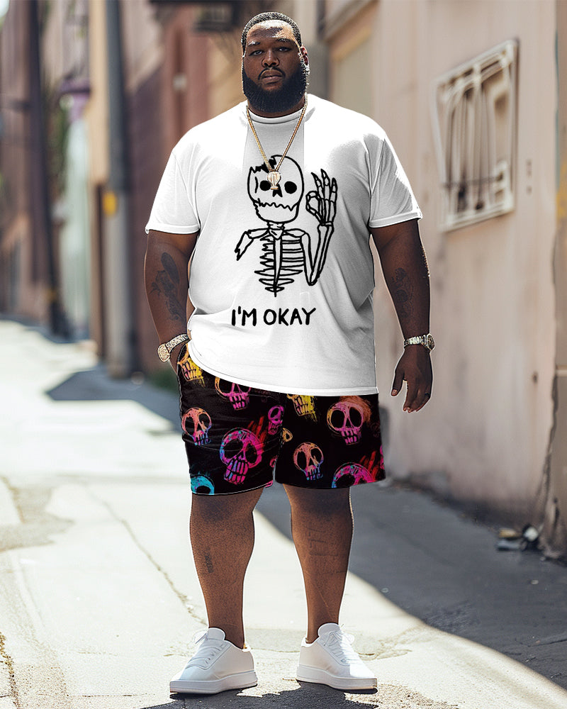 I'm Okay With Skull Print Large Men's Suit
