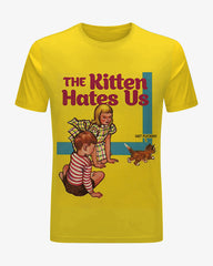 Men's Plus Size The Kitten Hates Us Printed T-shirt Shorts Suit