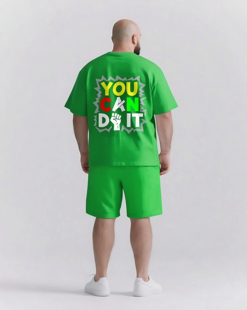 Do It and Be The Plot Twist Men's Big & Tall Simple Lettering T-shirt 2-Piece Set