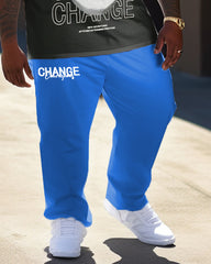 Men's plus size Change casual street short-sleeved trousers casual two-piece set