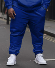 Men's Fashion Stitching POLO Letter Print Big and Tall Hoodie Pants Set
