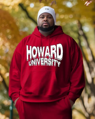 Men's Big & Tall Howard University Red Hoodie and Sweatpants Two Piece Set