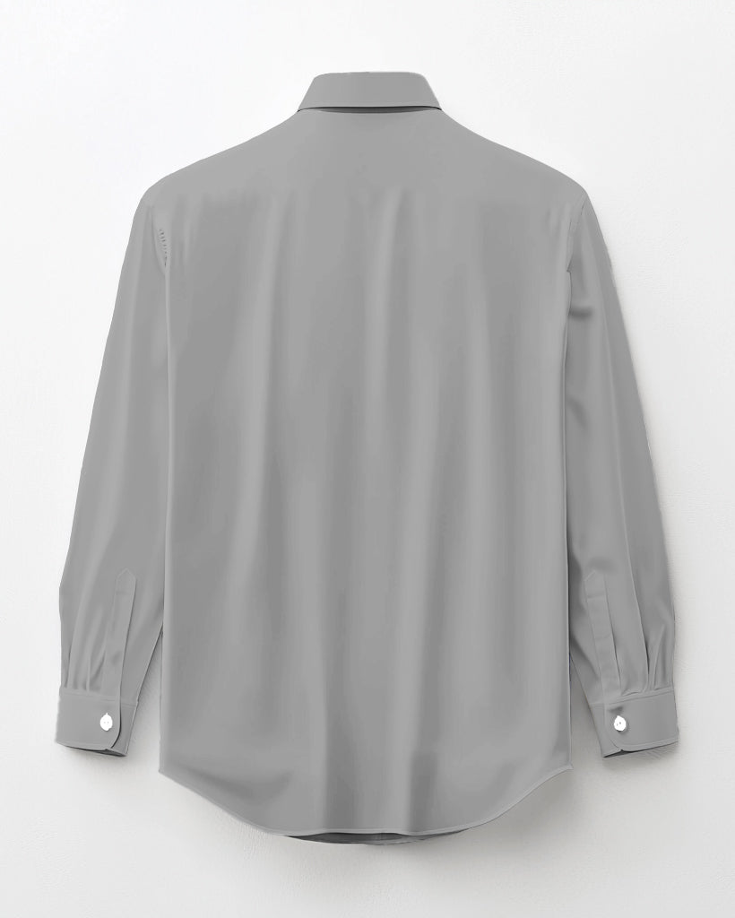 Solid Color Big Guys Long Sleeve Lapel Shirt and Pants Set