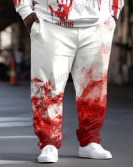 Halloween Blood Graffiti I'm Fine Print Plus Size Hoodie Suit