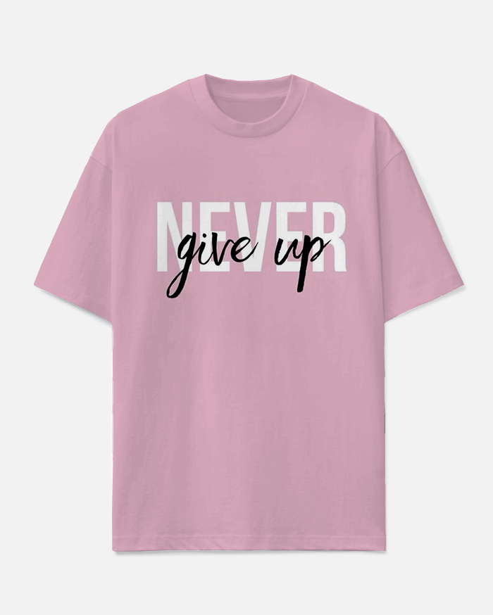 Never Give Up On Yourself Men's Big and Tall Simple Lettering Short Sleeve T-shirt Shorts Set