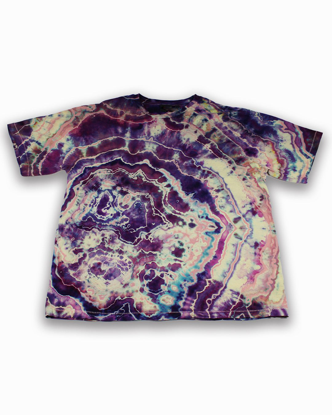 Men's Plus Size Tie-dye Reverse-dye Crystal Hole Round Neck T-shirt Shorts Suit