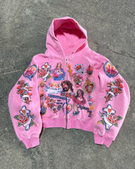Big & Tall Men's JESUS Multiple Printed Wash Zip Hoodie