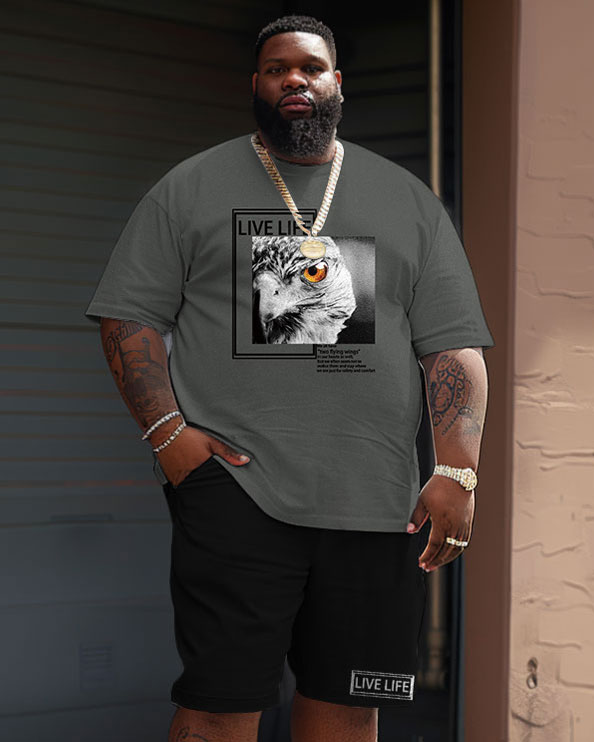 Street Casual Hawkeye Letter Print Large Men's Suit