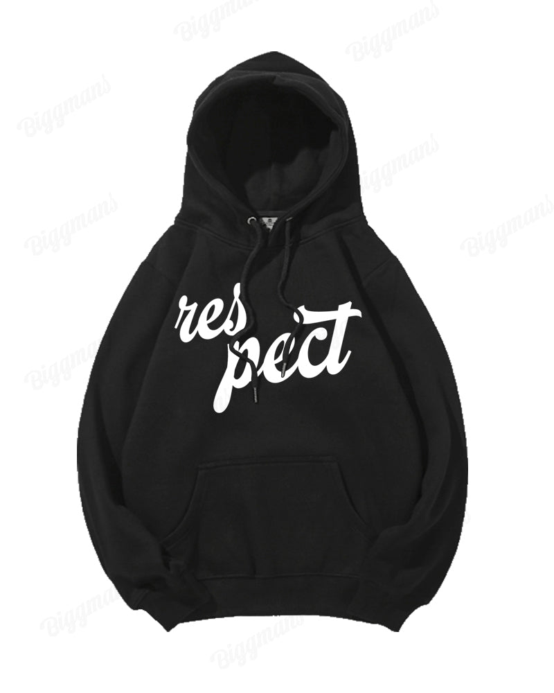 Respect Text Print Men's Loose Oversized Hoodie