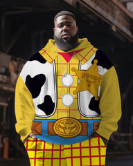 Men's Big and Tall Fun Woody's Cowboy Print Hoodie Set