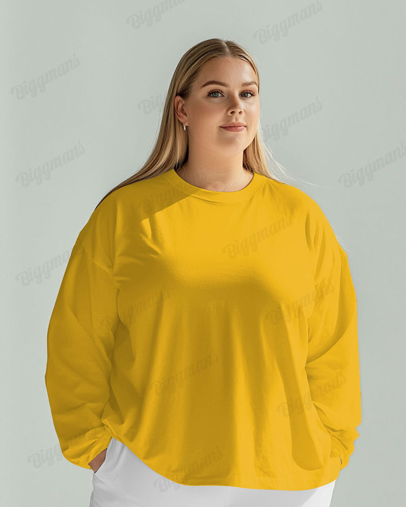 Women's Solid Color Long Sleeve T-shirt