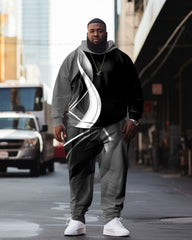 Big Man's Casual Hip Hop Abstract Aurora Hoodie (Pack of Two)